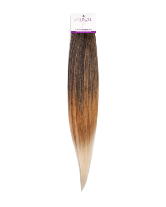 Hair extension with a gradient color on a white background
